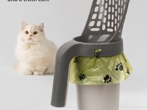 Large Capacity Cat Litter Box with Integrated Trash Can, Removable Deep Scoop, Easy Maintenance, Self-Cleaning Design, Durable PP Material - Ideal for Cats, Litter Waste Management|Modern Pet Accessory|Easyclean Material