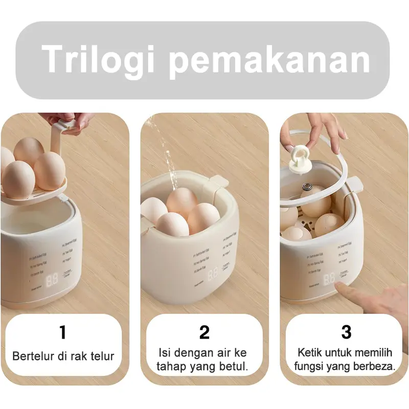 🥚✨ Telur Sempurna Setiap Kali SIMMO Smart Egg Steamer - Letak Telur • Tekan Butang • Terus Siap Tanpa Gagal - 🔥 Produk Paling Laris Minggu Ini